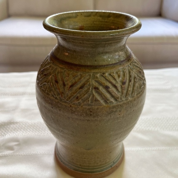 Artisan Signed Pottery Vase - Picture 2 of 7